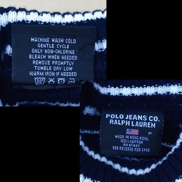 Polo by Ralph Lauren ❉ Navy & White Striped Ribbed Turtleneck Size P XXS Petite - Picture 7 of 8